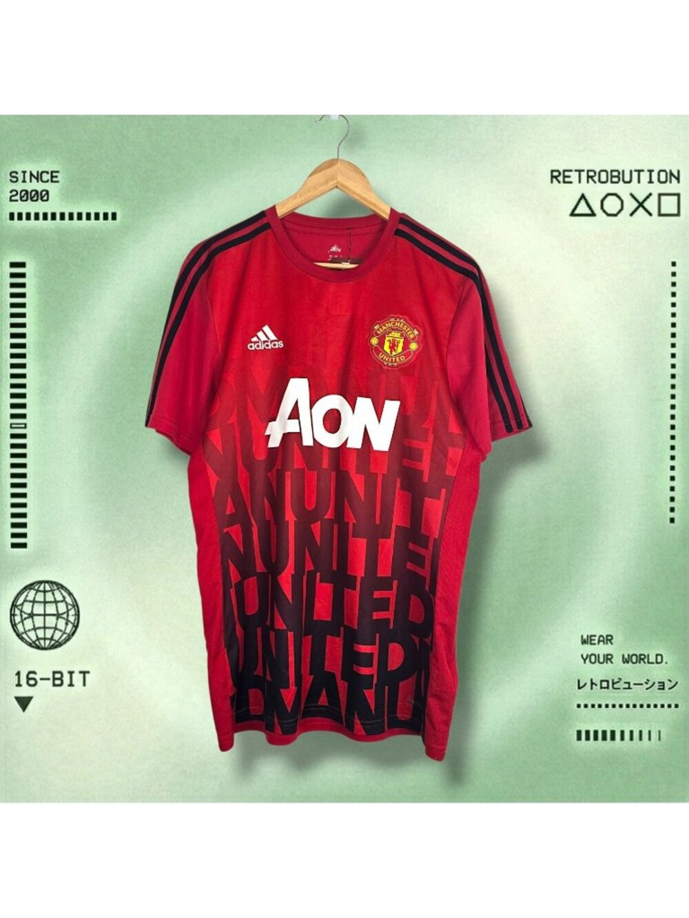 Manchester United Adidas Soccer Jersey Red Size L